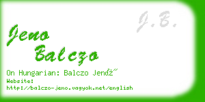 jeno balczo business card